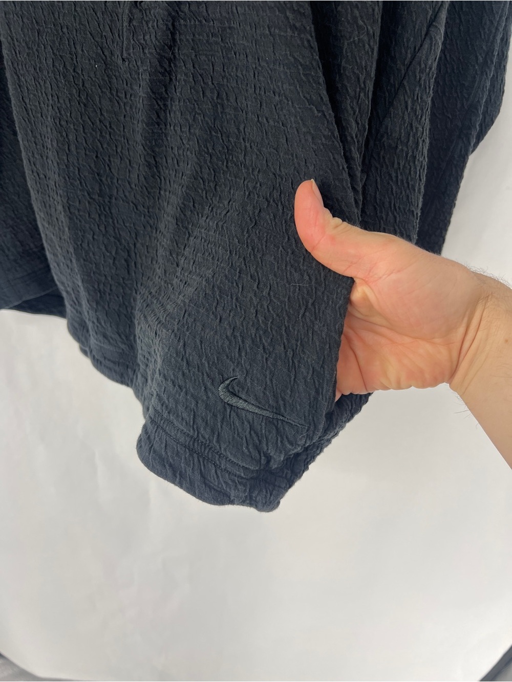 Nike Yoga Black Textured Hoodie with Logo Tag - Picture 4 of 8